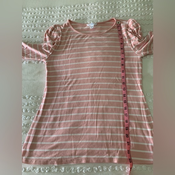 Pink & White Stripe Time & Tru Layering Long Sleeve Tee Size Small BNWOT - Picture 5 of 6